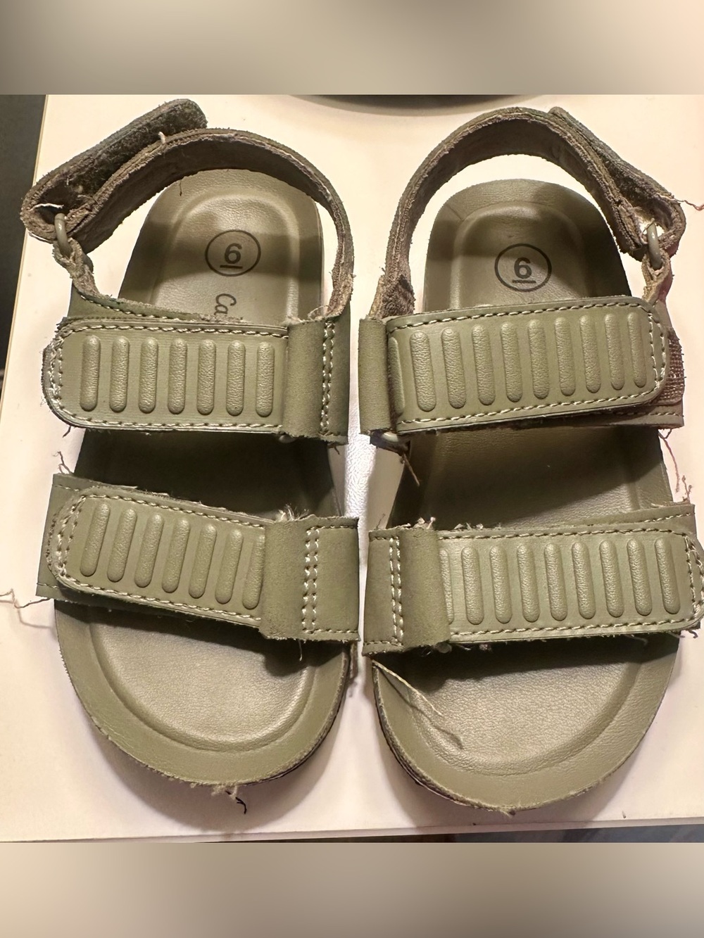 Cat & Jack- Toddler 6T Olive Green Hook-and-Loop Sandals